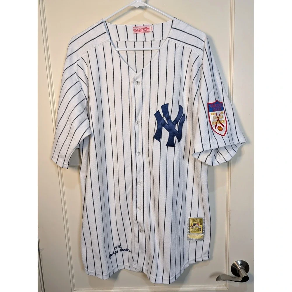 Yankees Mickey Mantle 1951 #7 Mitchell & Ness Pinstripe Jersey Men's Size: 52
